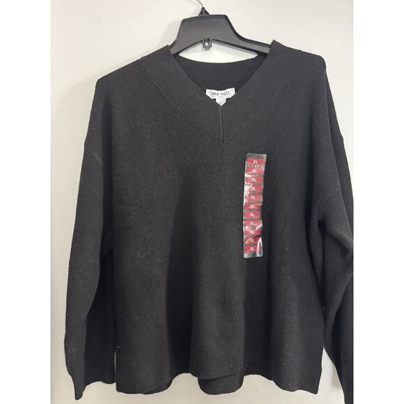 Nine West Sweaters - Nine West Women's Long Sleeve V Neck Ribbed Sweater Black Size XL